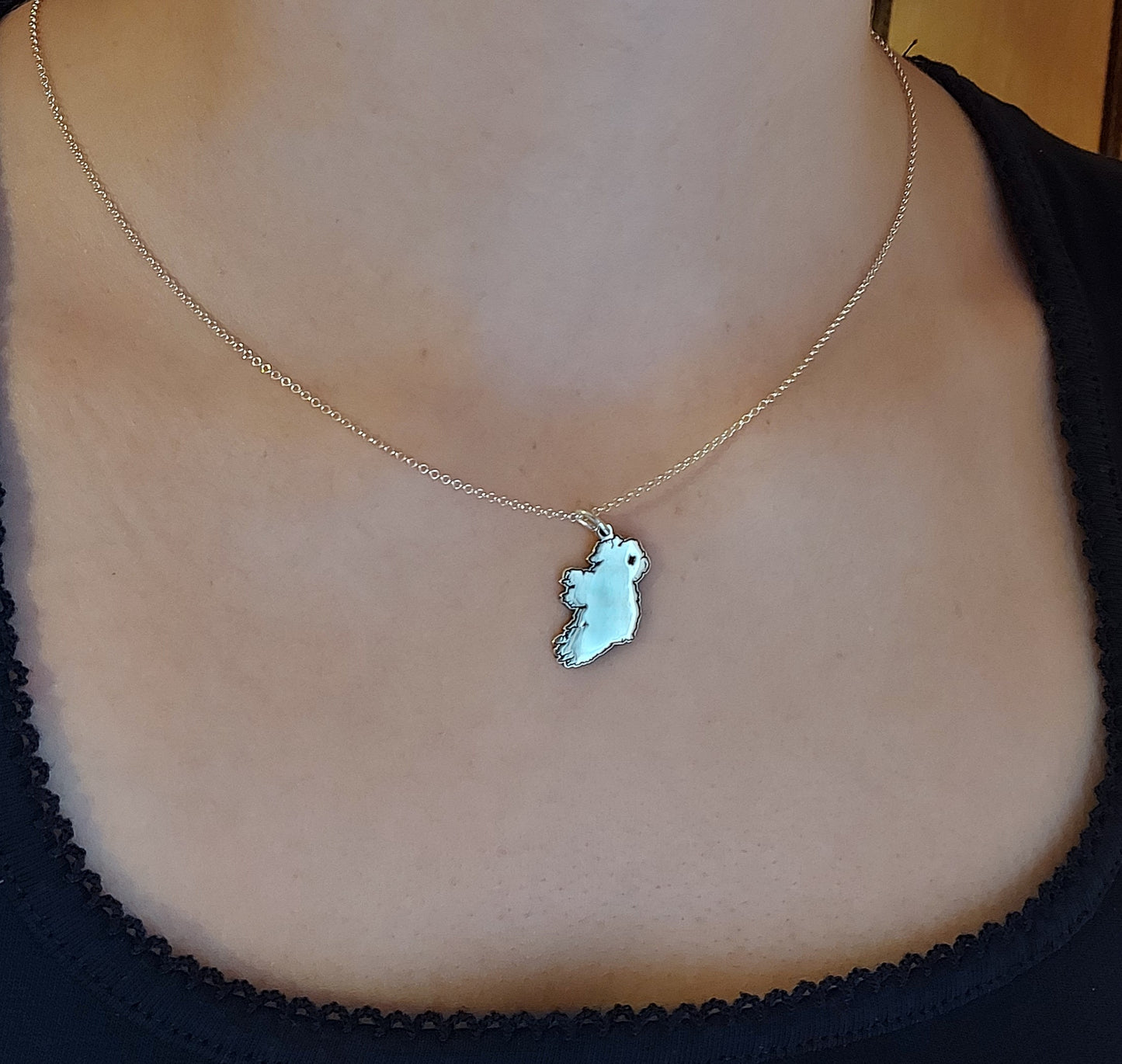 Croi Map Outline of Ireland Silver Pendant