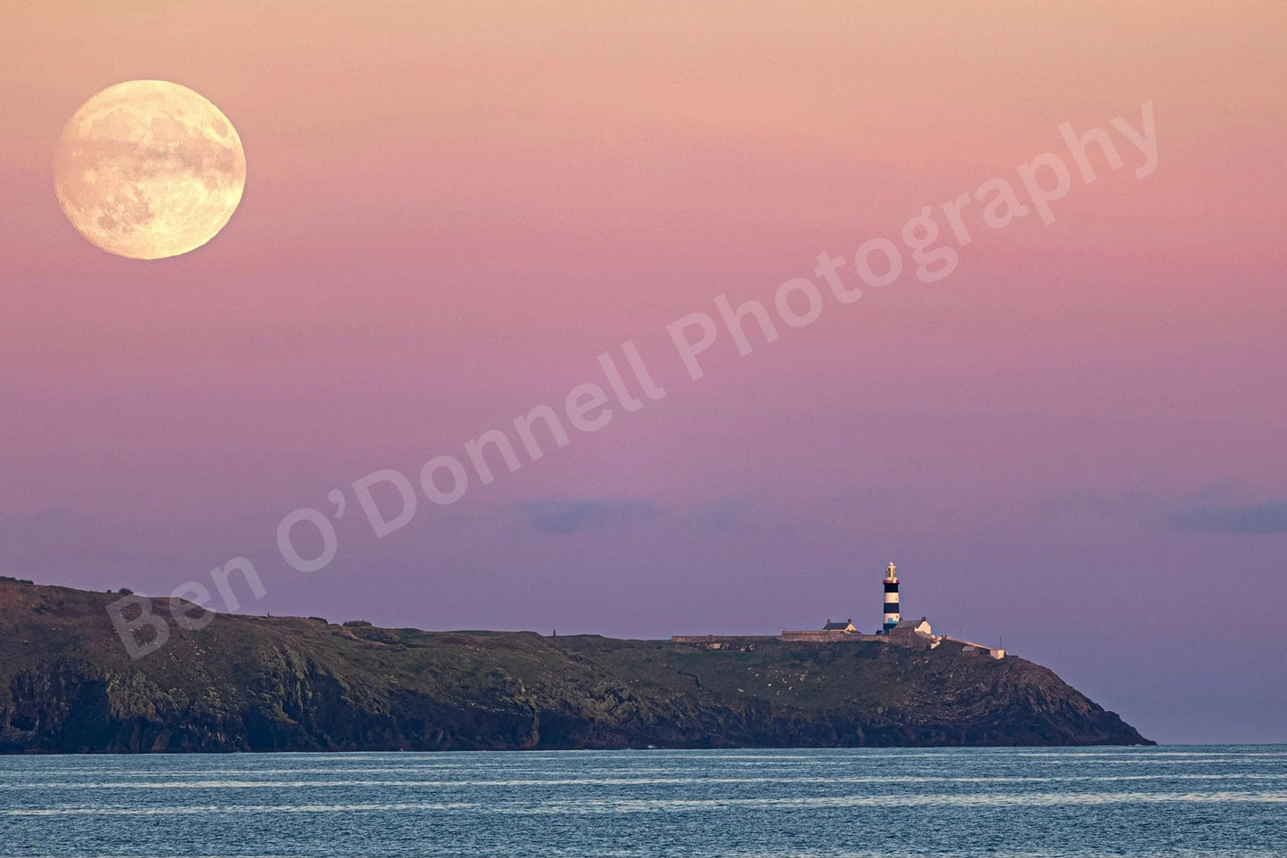 Ben O'Donnell Photography -  Full Moon at the Old Head of Kinsale Lighthouse