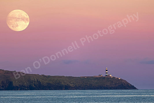 Ben O'Donnell Photography -  Full Moon at the Old Head of Kinsale Lighthouse