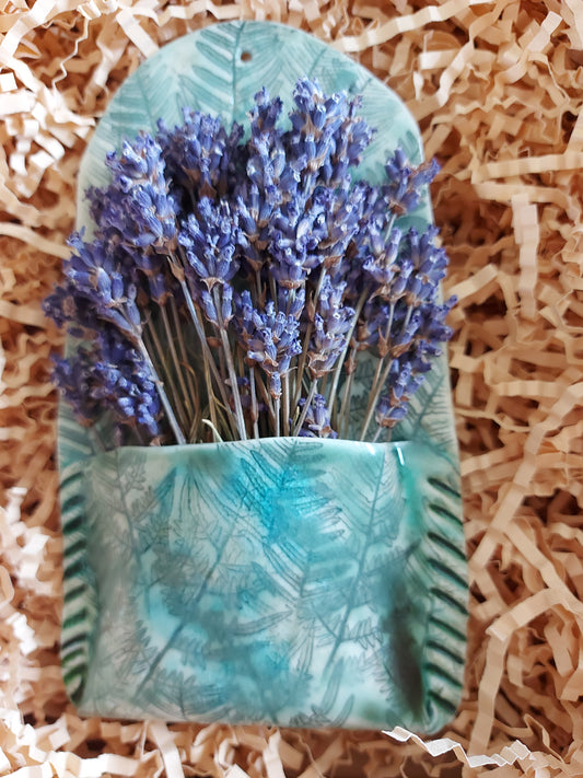 Sara Roberts Ceramics - Porcelain Pocket with Dried Lavender